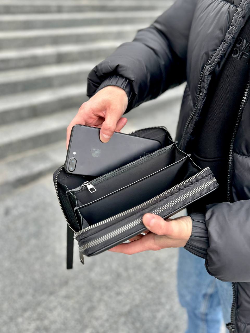 Чоловічий клатч Premium Black — фото 7