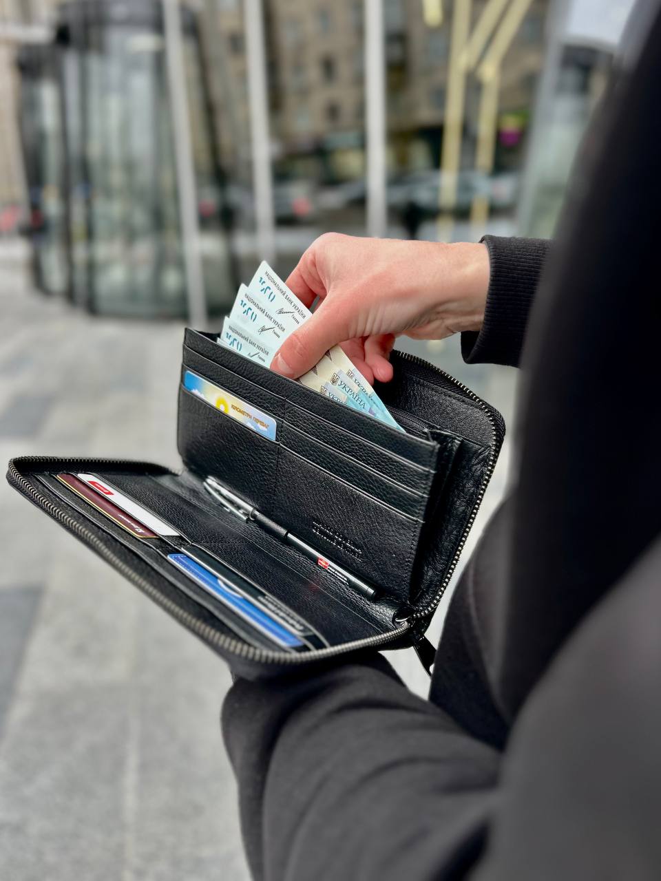 Чоловічий клатч із натуральної зернистої шкіри флотар — фото 4